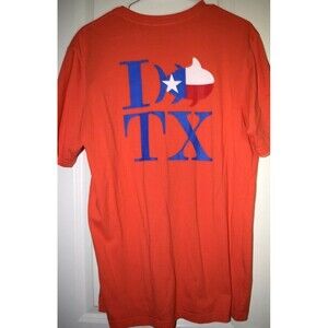 EUC MENS SOUTHERN TIDE RED-ORANGE TEXAS SHORT SLEEVE TEE T-SHIRT SIZE M MEDIUM